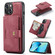 iPhone 14 JEEHOOD Retro Magnetic Detachable Leather Phone Case - Red