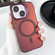 iPhone 14 Lens Holder MagSafe PC Hybrid TPU Phone Case - Red