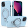 iPhone 14 Liquid Silicone MagSafe Magnetic Phone Case with Ring Holder - Sky Blue