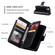 iPhone 14 Litchi Texture 9 Card Tri-Fold Wallets Leather Phone Case - Black