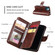 iPhone 14 Litchi Texture 9 Card Tri-Fold Wallets Leather Phone Case - Brown