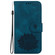 iPhone 14 Lotus Embossed Leather Phone Case - Dark Blue