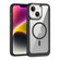 iPhone 14 MagSafe Carbon Fiber Transparent Back Panel Phone Case - Black