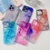 iPhone 14 Marble Dual-side Laminating Magsafe Phone Case - Blue Orange