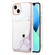 iPhone 14 Marble Pattern IMD Card Slot Phone Case - White Purple