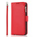 iPhone 14 Microfiber Zipper Leather Phone Case - Red