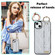 iPhone 14 Non-slip Full Coverage Ring PU Phone Case with Wristband - Silver