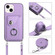 iPhone 14 Organ Card Bag Ring Holder Phone Case with Long Lanyard - Purple