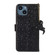 iPhone 14 Ostrich Pattern Genuine Leather RFID Phone Case - Black