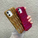 iPhone 14 Plating 3D Water Wave Texture Phone Case - Gold