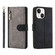 iPhone 14 POLA Dual-color Zipper Wallet RFID Leather Phone Case - Grey Black