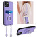 iPhone 14 R20 Crossbody Rope Ring Card Holder Phone Case - Purple