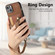 iPhone 14 Retro Cross Wristband Wallet Leather Back Phone Case - Brown