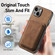 iPhone 14 Retro Leather Card Bag Magnetic Phone Case - Brown
