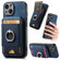 iPhone 14 Retro Splitable Magnetic Stand Card Bag Leather Phone Case - Blue