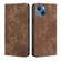 iPhone 14 RFID Anti-theft Brush Magnetic Leather Phone Case - Brown
