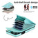 iPhone 14 Rhombic Texture Card Bag Phone Case with Long Lanyard - Mint Green