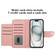 iPhone 14 Rhombic Texture Flip Leather Phone Case with Lanyard - Coral Pink