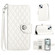 iPhone 14 Rhombic Texture Flip Leather Phone Case with Lanyard - White