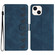 iPhone 14 Seven Butterflies Embossed Leather Phone Case - Blue