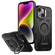 iPhone 14 Shield Hollow Frame Holder MagSafe Phone Case - Black