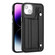 iPhone 14 Shockproof Leather Phone Case with Wrist Strap - Black
