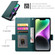iPhone 14 Side Buckle Magnetic Frosted Leather Phone Case - Dark Green
