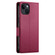 iPhone 14 Side Buckle Magnetic Frosted Leather Phone Case - Wine Red