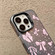 iPhone 14 Silver Painting PC Hybrid TPU Phone Case - Bow Black