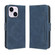 iPhone 14 Skin Feel Calf Texture Card Slots Leather Phone Case - Blue