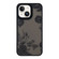 iPhone 14 Skin Feel Matte TPU+PC Shockproof Phone Case - Black Flower