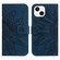 iPhone 14 Skin Feel Sun Flower Pattern Flip Leather Phone Case with Lanyard - Inky Blue