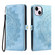 iPhone 14 Skin Feel Totem Embossed Leather Phone Case - Blue