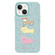 iPhone 14 Skin Feeling Jelly TPU Hybrid PC Phone Case - Three Puppies Light Green