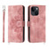 iPhone 14 Skin-feel Flowers Embossed Wallet Leather Phone Case - Pink