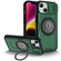 iPhone 14 Sliding Camshield TPU Hybrid PC Magnetic Holder Phone Case - Dark Green