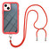 iPhone 14 Starry Sky Solid Color Series Shockproof PC + TPU Phone Case with Neck Strap - Red