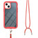 iPhone 14 Starry Sky Solid Color Series Shockproof PC + TPU Phone Case with Neck Strap - Red