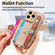 iPhone 14 Stereoscopic Flowers Wristband Card Bag Phone Case - Khaki
