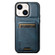 iPhone 14 Suteni H02 Leather Wallet Stand Back Phone Case - Blue