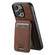 iPhone 14 Suteni H16 Litchi Texture Leather Detachable Wallet Back Phone Case - Brown