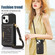 iPhone 14 Three-fold RFID Leather Phone Case with Lanyard - Black