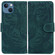 iPhone 14 Tiger Embossing Pattern Leather Phone Case - Green