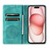 iPhone 14 Totem Embossed Magnetic Leather Phone Case - Green