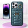 iPhone 14 Vertical Card Bag Ring Holder Phone Case with Dual Lanyard - Dark Green