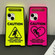 iPhone 14 Warning Signs Noctilucent Silicone Phone Case - Yellow