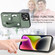 iPhone 14 Wristband Kickstand Card Wallet Back Cover Phone Case with Tool Knife - Brown