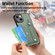 iPhone 14 Wristband Kickstand Card Wallet Back Cover Phone Case with Tool Knife - Green