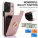 iPhone 14 YM005 Skin Feel Card Bag Phone Case with Long Lanyard - Rose Gold