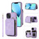 iPhone 14 Zipper Card Bag Back Cover Phone Case - Purple